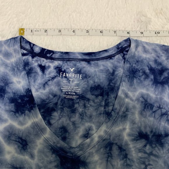AEO Blue Tie-Dye Favorite T-Shirt Small - Picture 12 of 16
